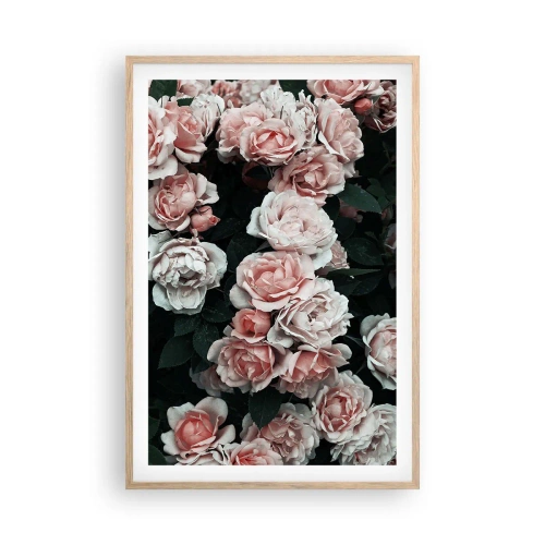 Poster în ramă de stejar deschis - Ansamble de trandafiri - 61x91 cm