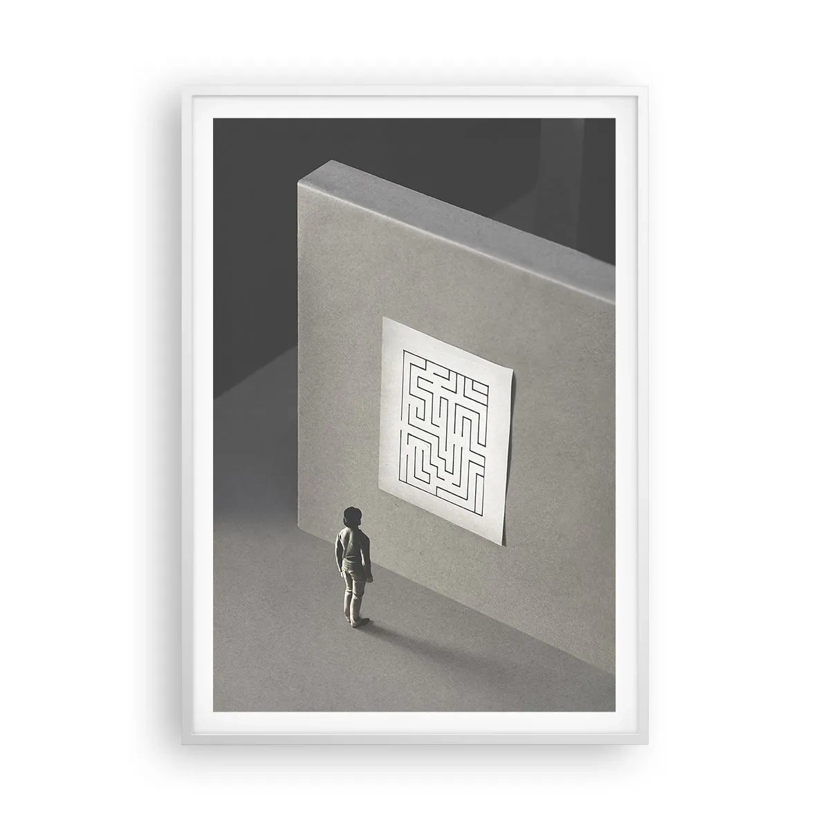 Poster în ramă albă - Dar unde sunt? - 70x100 cm