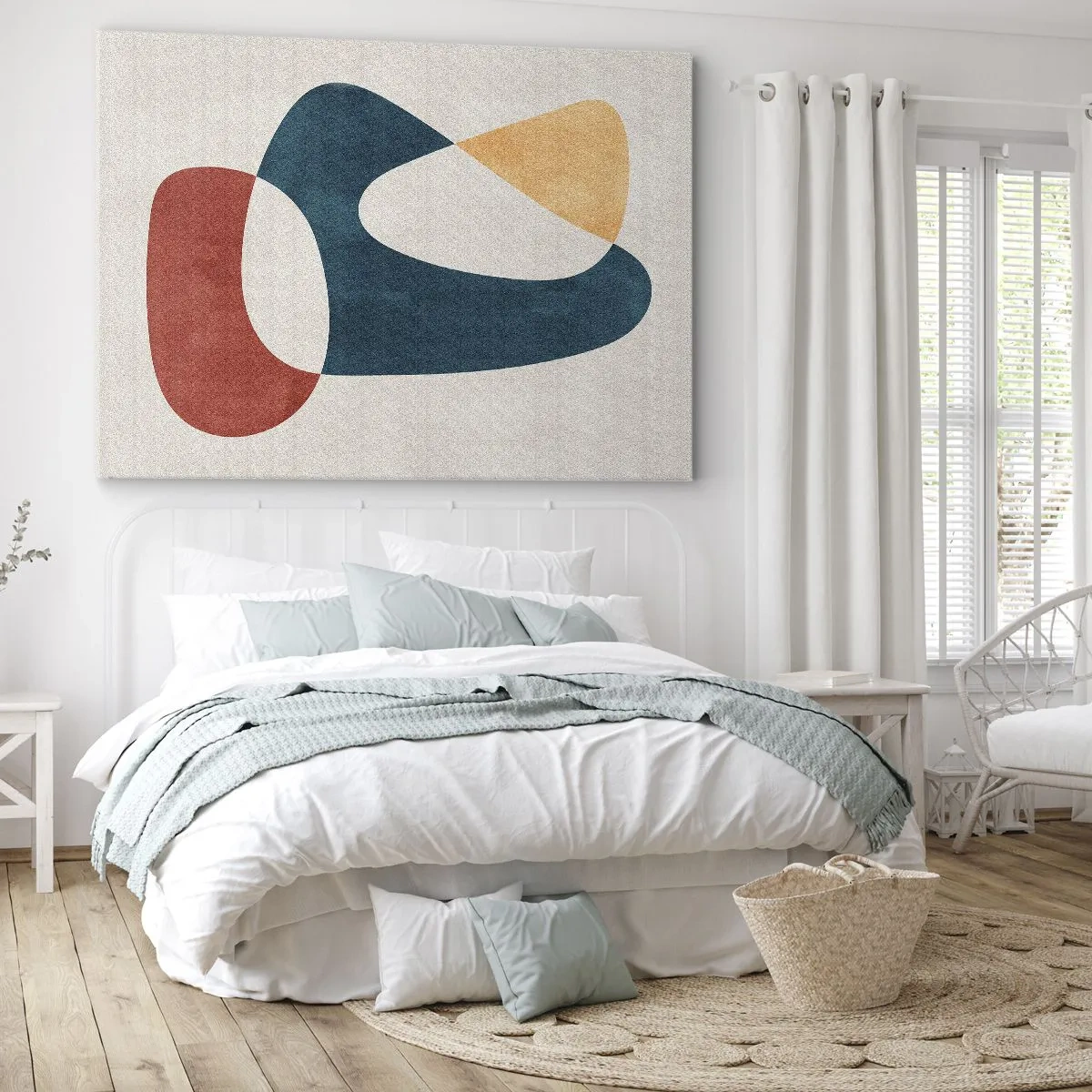 Tablou pe pânză Canvas - Forme abstracte în culori armonioase - 70x50cm - Influențe și metamorfoze - Decorațiune modernă pentru perete pentru living și dormitor ARTTOR