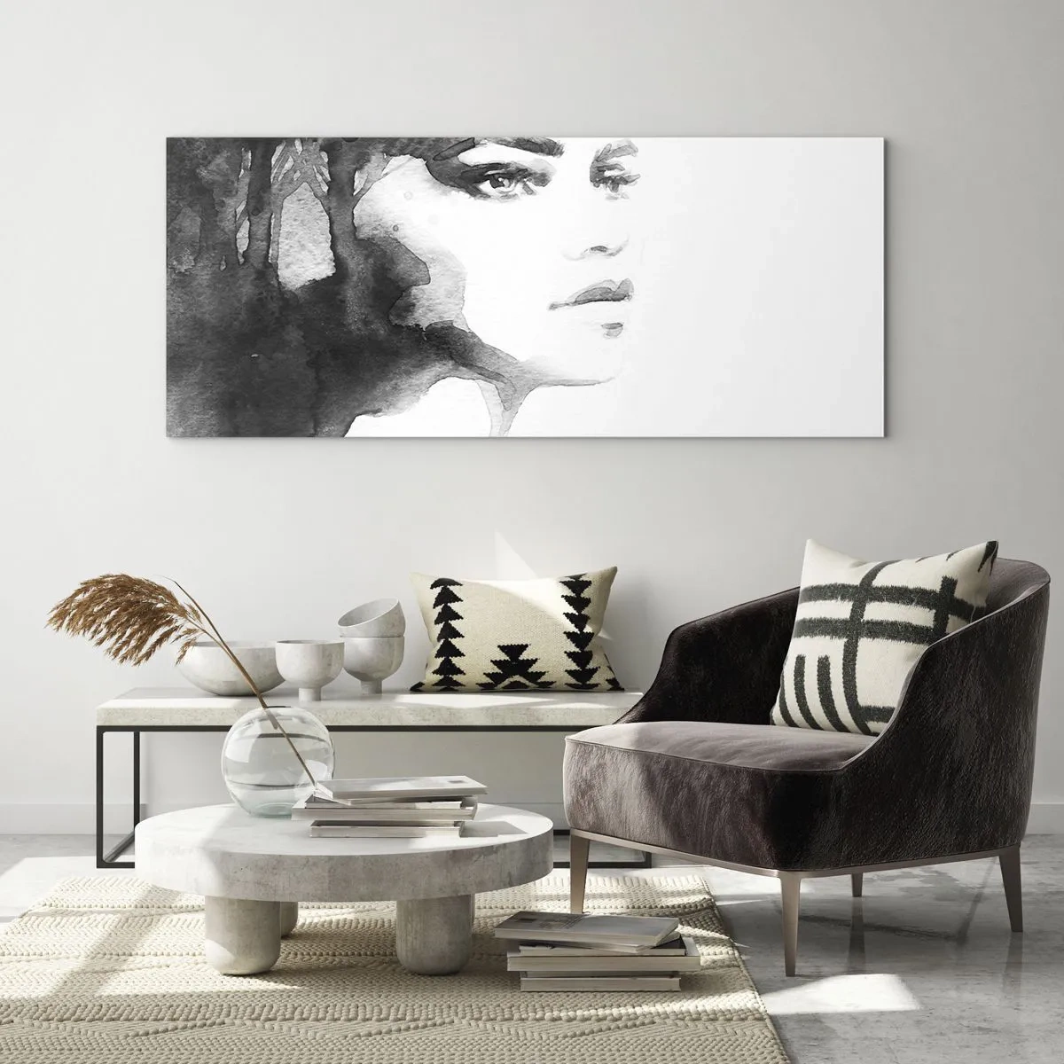 Tablou pe sticlă - Creată de secrete și ceață - 90x30 cm