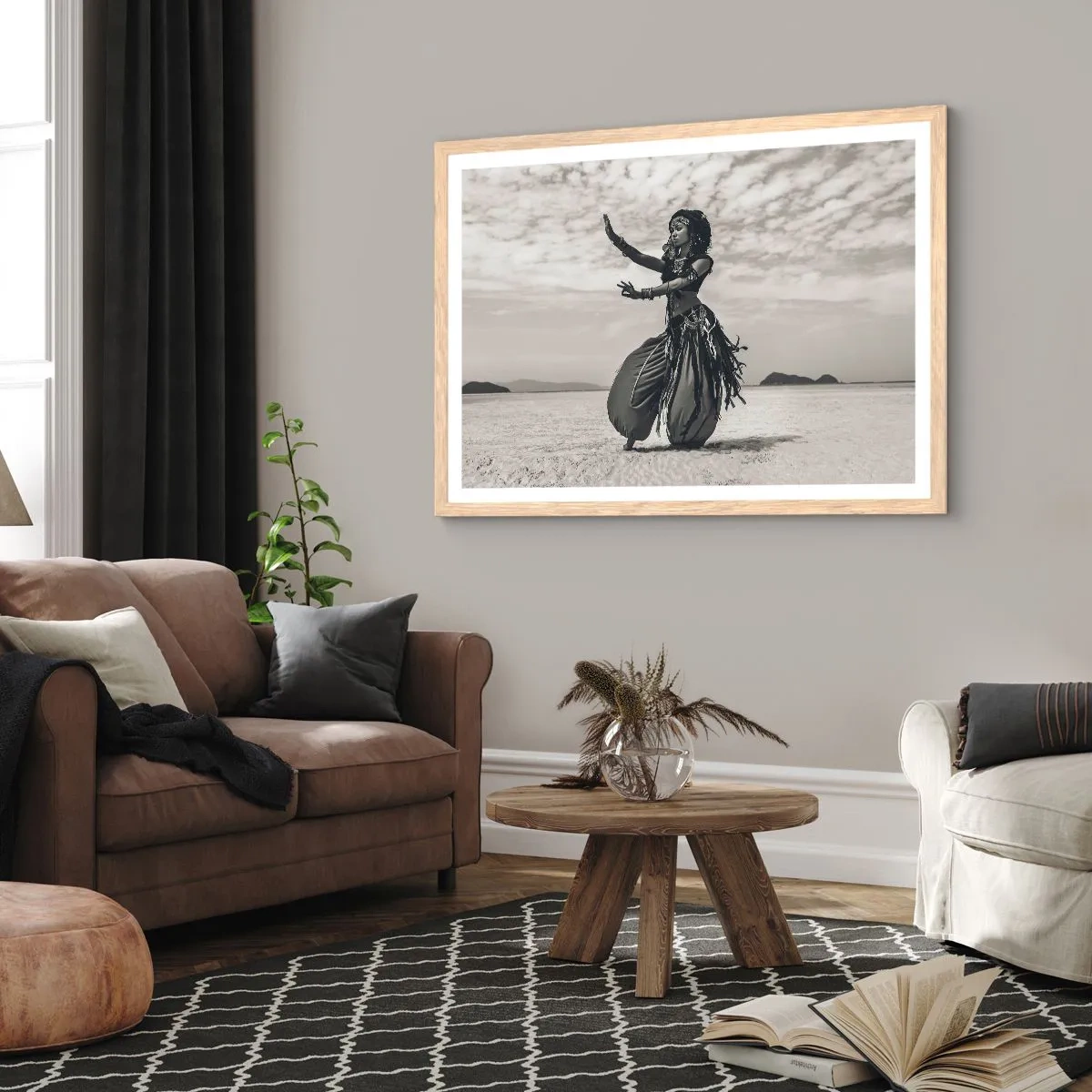 Poster în ramă de stejar deschis - Dansul insulelor sudice - 100x70 cm