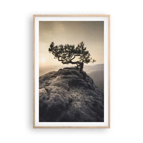 Poster în ramă de stejar deschis - Viața învinge întotdeauna - 61x91 cm