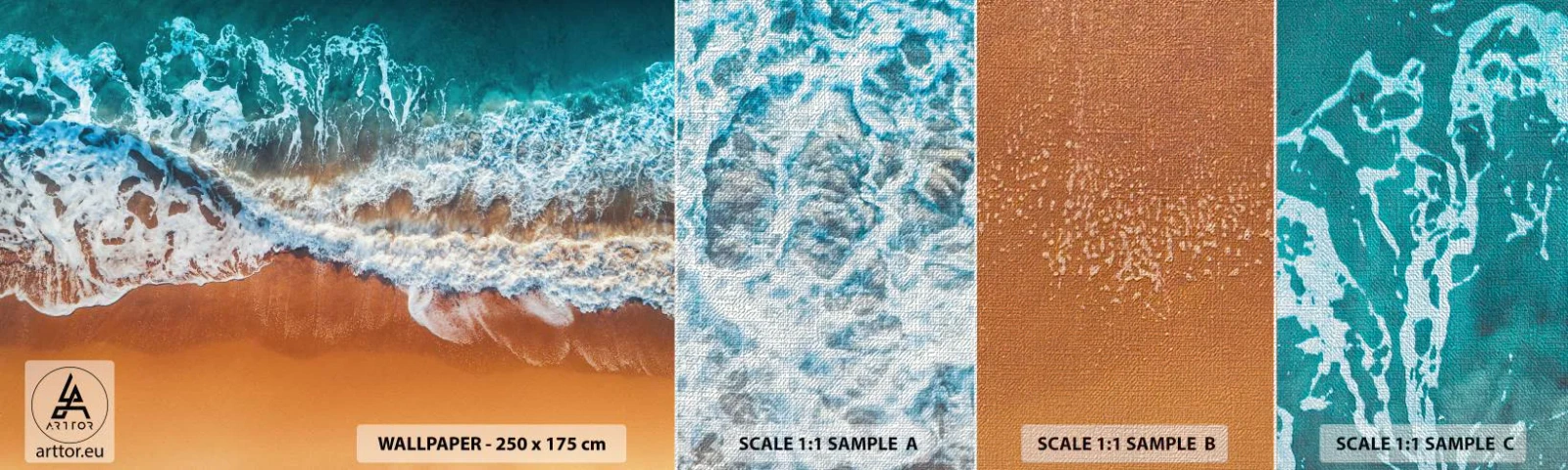 Mostră tapet Premium Canvas - Întotdeauna în tandem - Peisaj, Mare, plajă - 100x30 cm