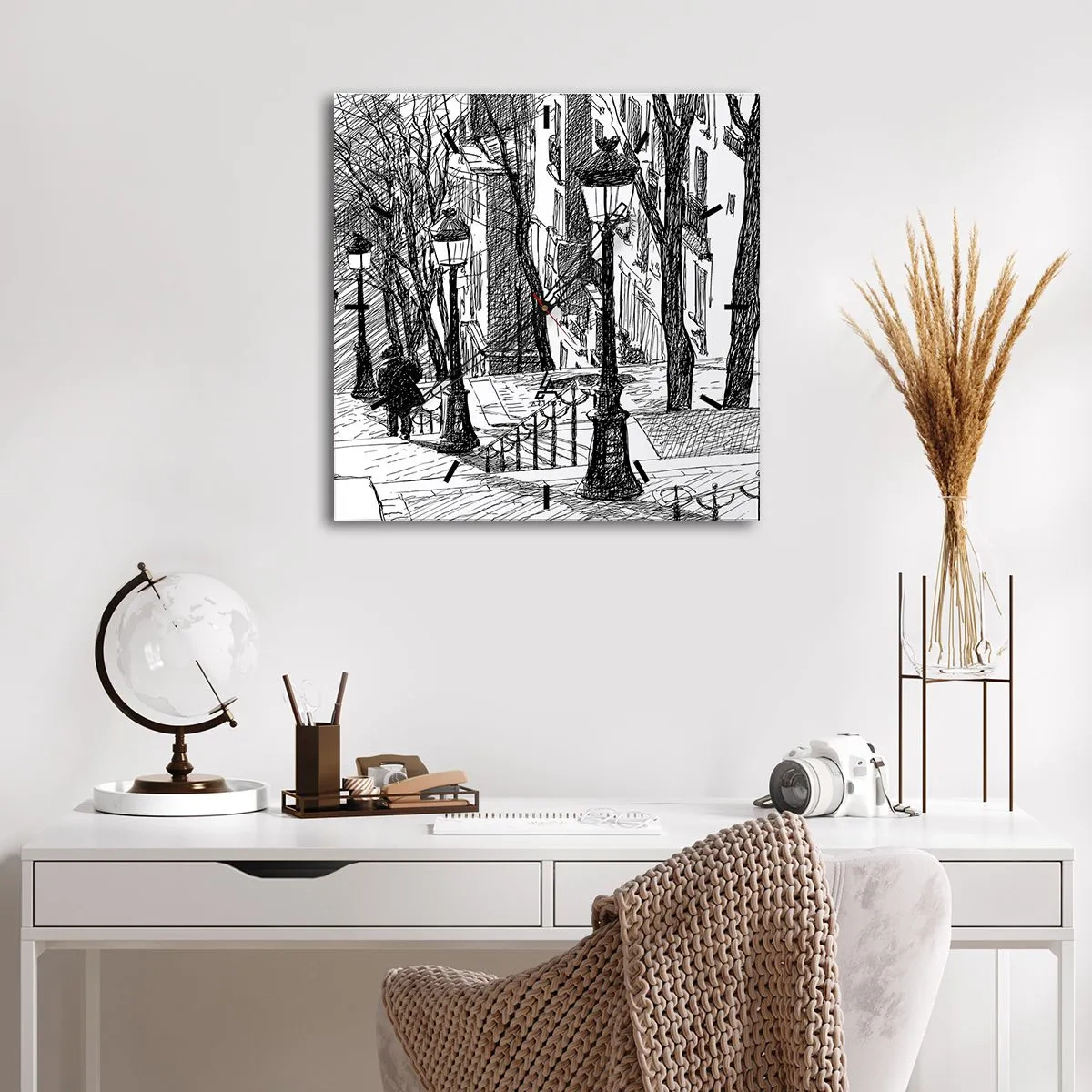 Ceas de perete - Ceas pe sticlă - Poveste de dragoste sau poveste de groază? - 40x40 cm