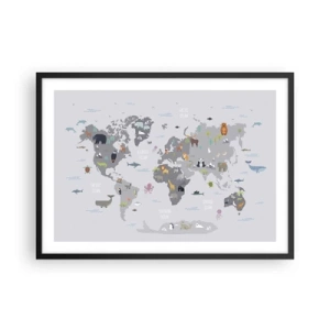 Poster în ramă neagră - Spune-mi de unde ești... - 70x50 cm