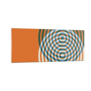 Tablou pe sticlă - Variație circulară abstractă - 100x40 cm