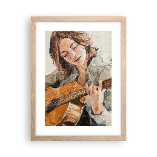 Poster în ramă de stejar deschis - Concert pentru chitară și inima unei fete - 30x40 cm