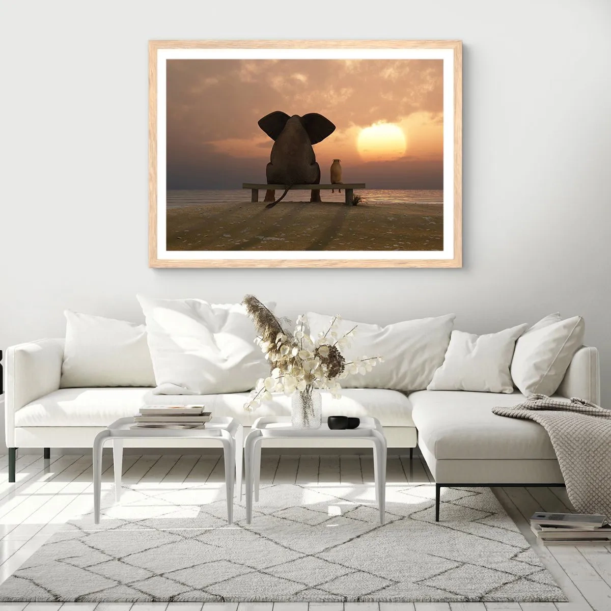 Poster în ramă de stejar deschis - Este bine să tăcem împreună - 50x40 cm