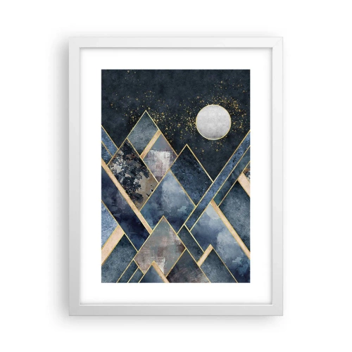 Poster în ramă albă - Peisaj geometric - 30x40 cm