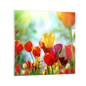 Tablou pe sticlă - Toate culorile soarelui - 30x30 cm