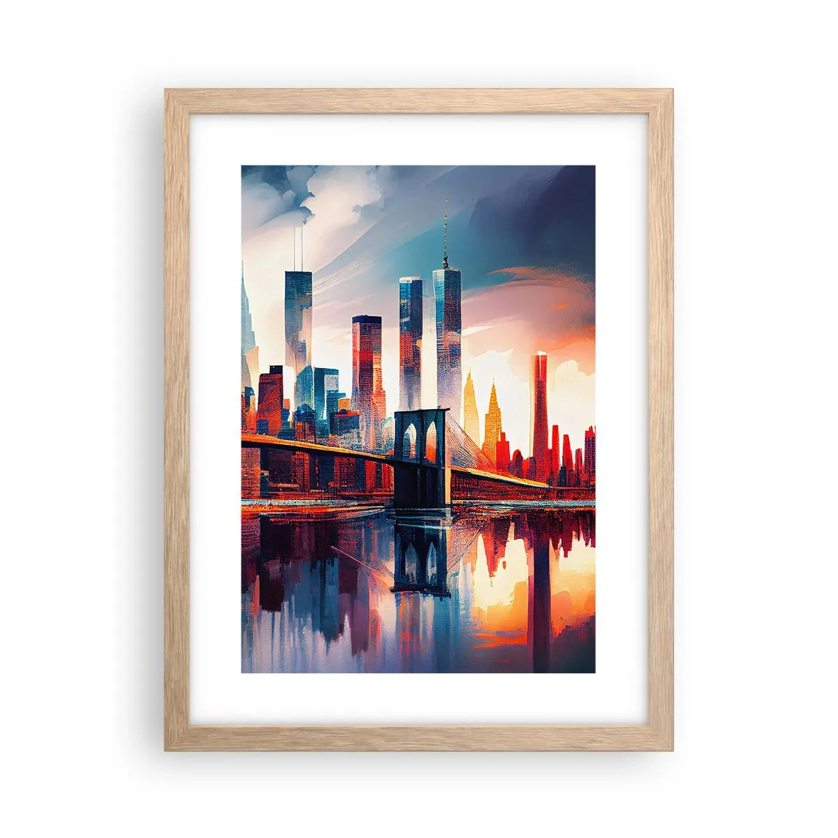 Poster în ramă de stejar deschis - New York fenomenal - 30x40 cm