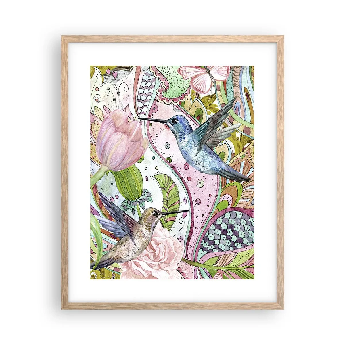 Poster în ramă de stejar deschis - Încurcat în viță de vie - 40x50 cm