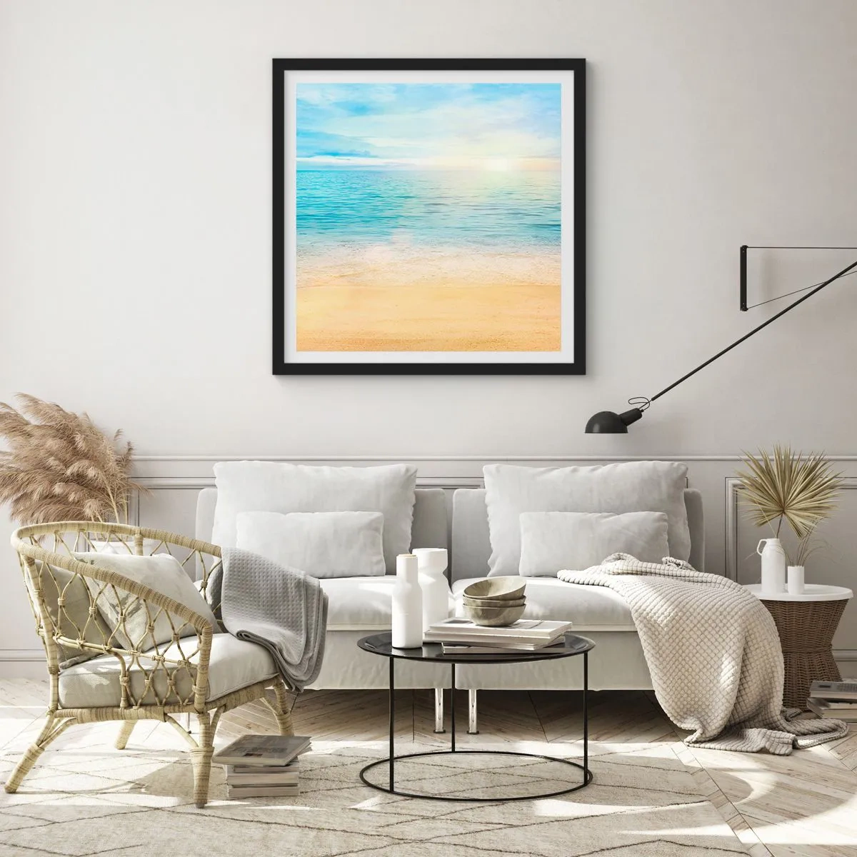 Poster în ramă neagră - Marele albastru - 60x60 cm