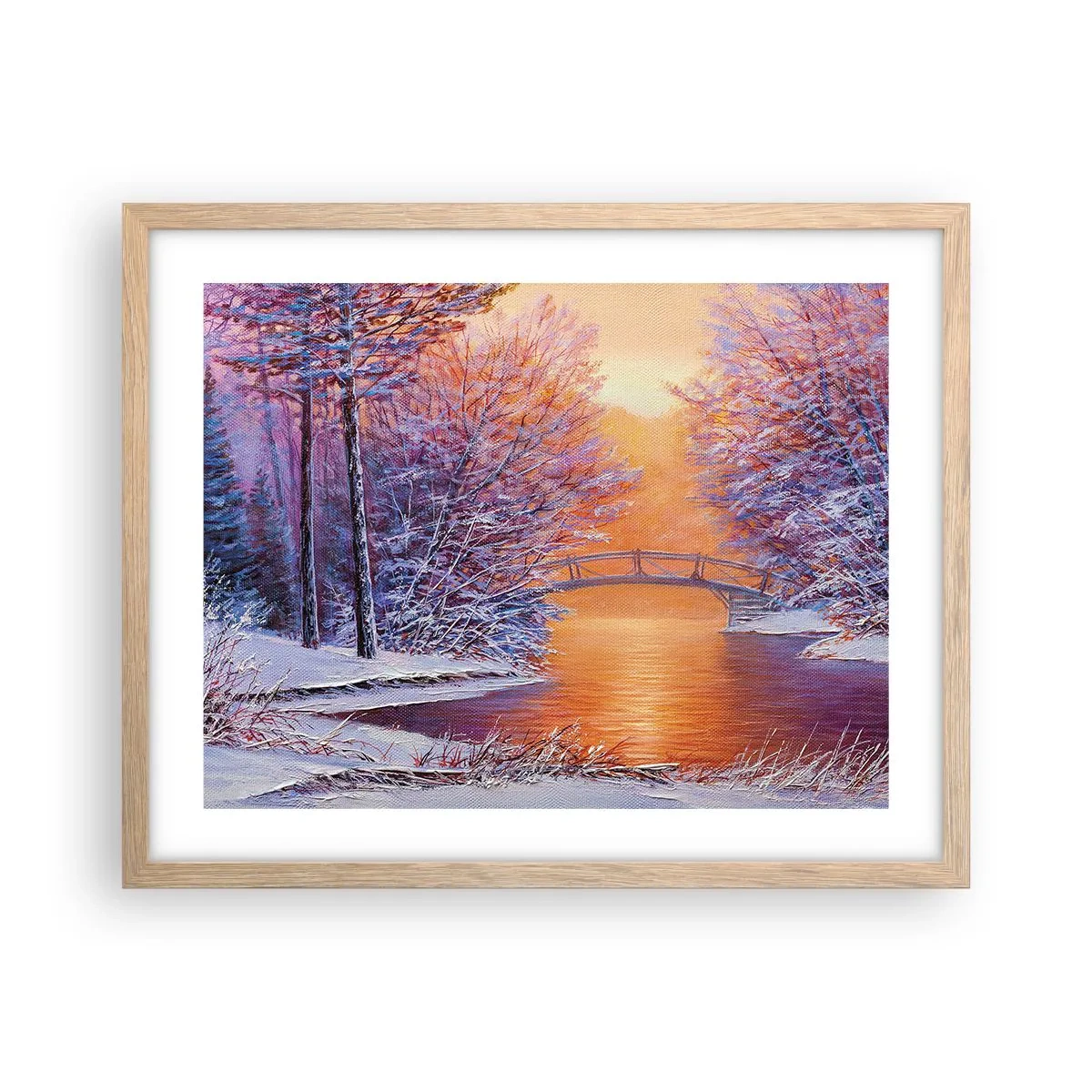 Poster în ramă de stejar deschis - Hai să ne întâlnim aici - 50x40 cm