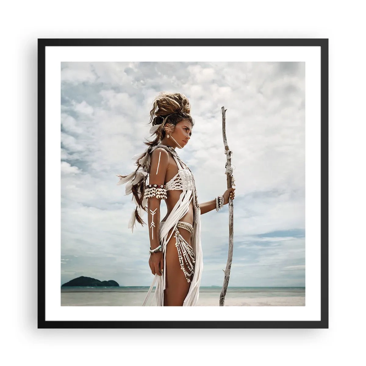 Poster în ramă neagră - Regina tropicelor - 60x60 cm