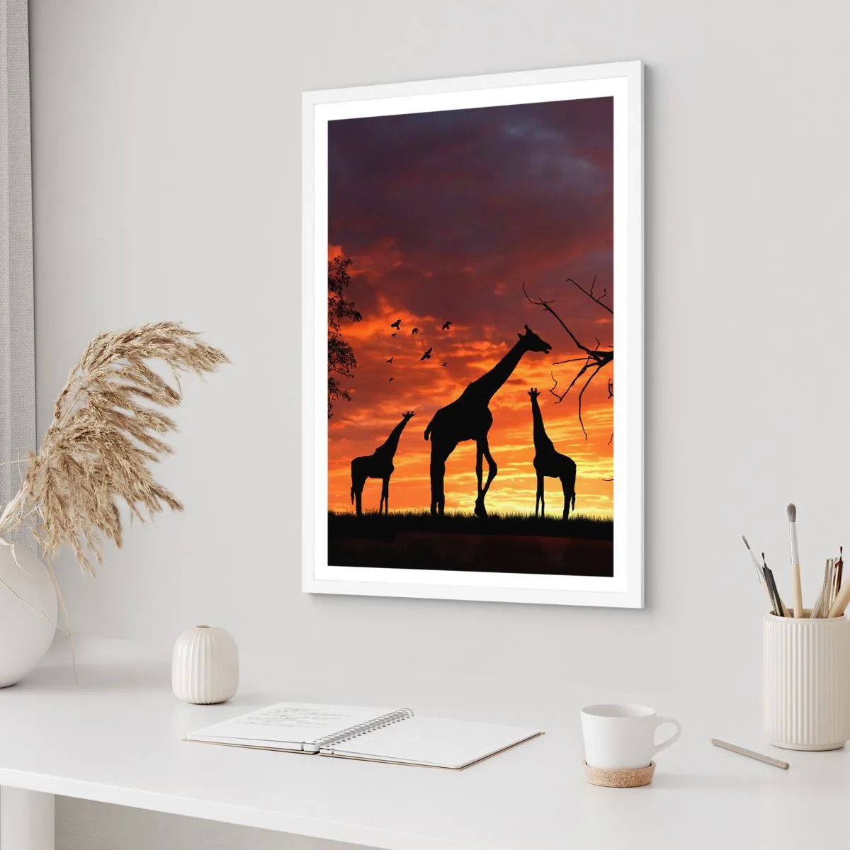 Poster în ramă albă - O mică cină cu cei dragi - 61x91 cm