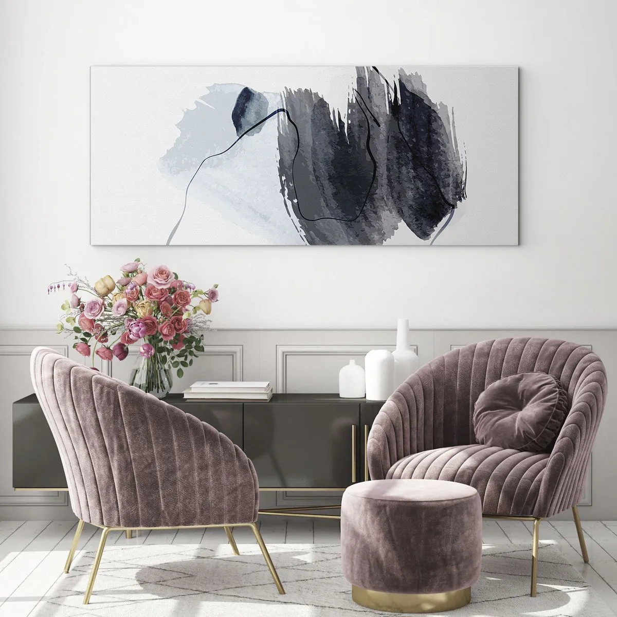 Tablou pe sticlă - Intensitate și mișcare - 100x40 cm