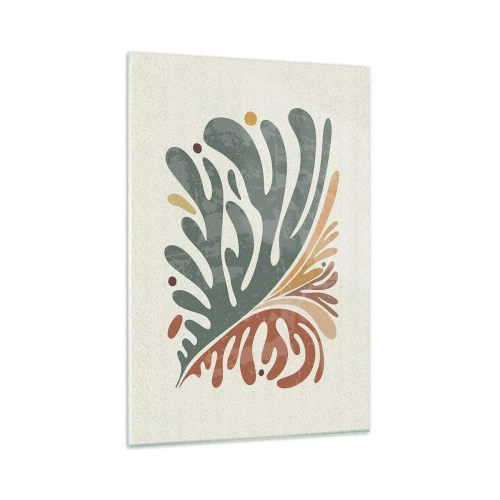 Tablou pe sticlă - Frunză multicoloră - 80x120 cm