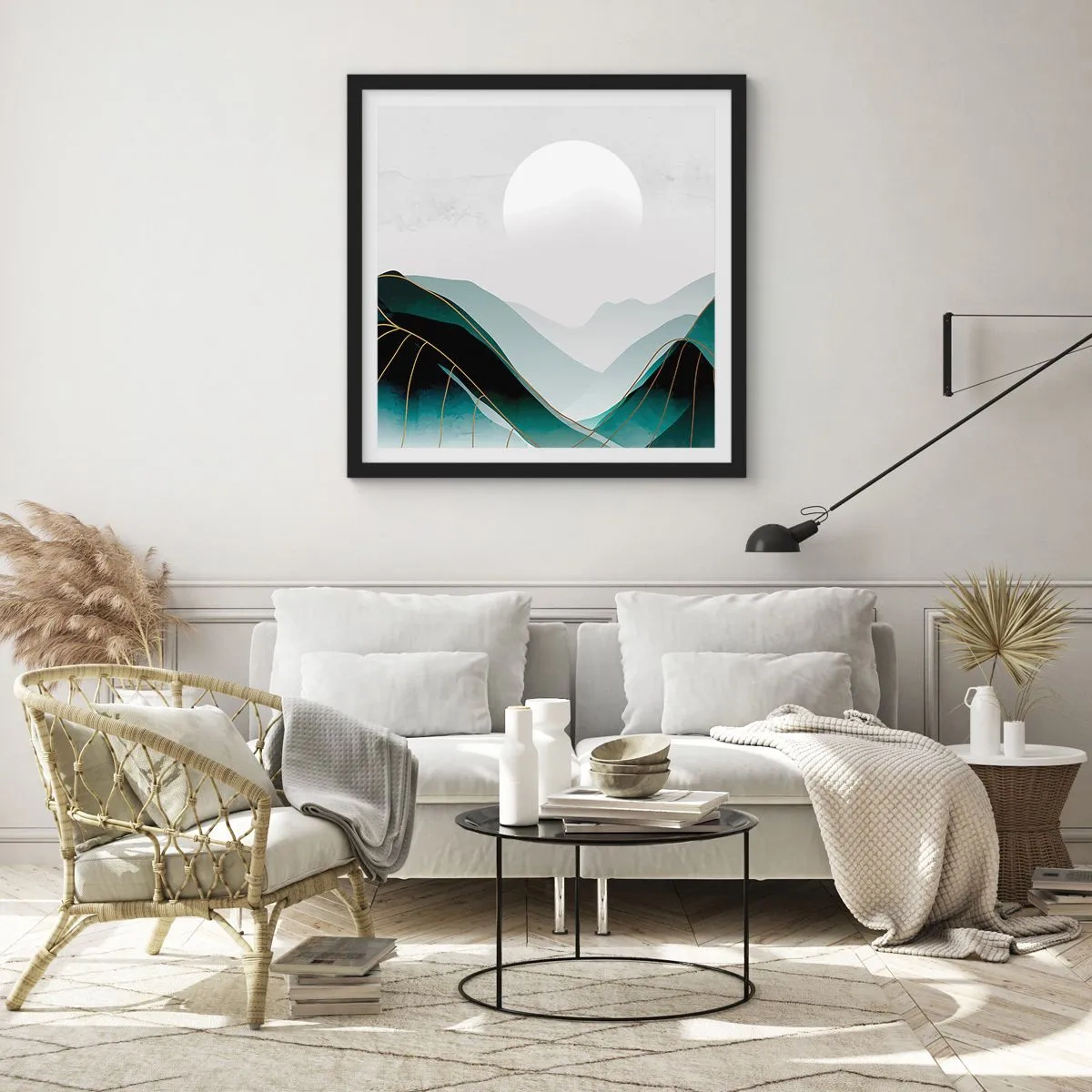 Poster în ramă neagră - Măreție deplină - 40x40 cm