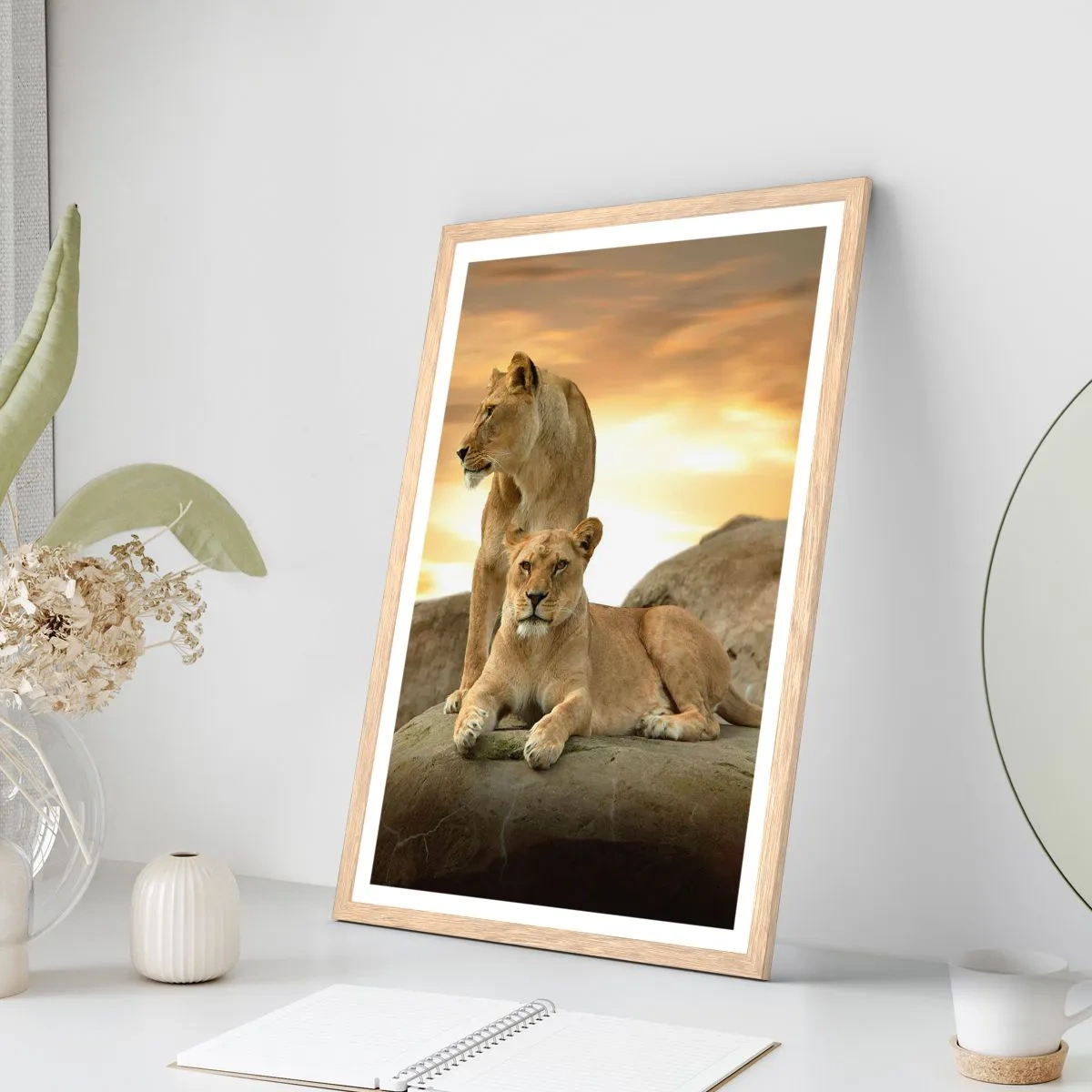Poster în ramă de stejar deschis - Maiestate regală - 50x70 cm