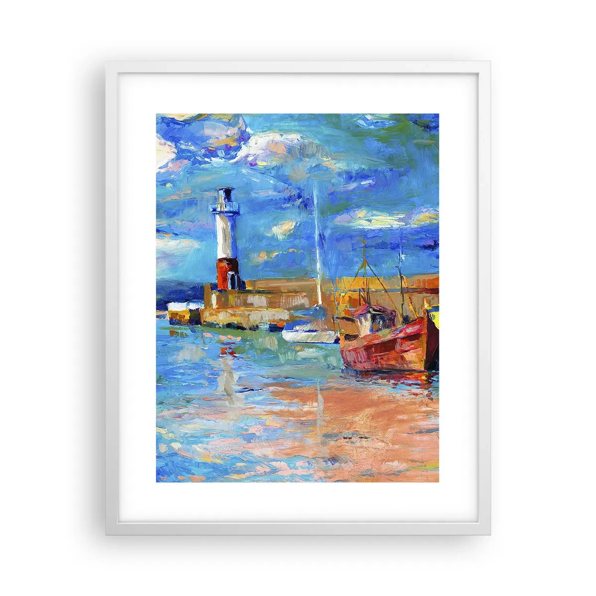 Poster în ramă albă - După-amiază în golful de curcubeu - 40x50 cm