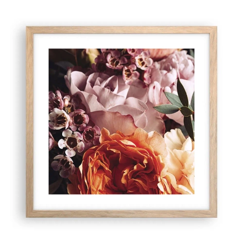 Poster în ramă de stejar deschis - Înghesuite în frumusețe - 40x40 cm