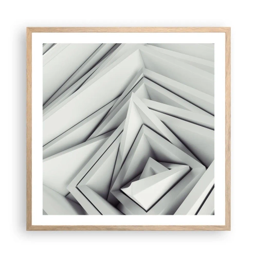 Poster în ramă de stejar deschis - Muguri cu unghiuri ascuțite - 60x60 cm