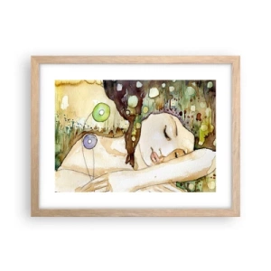 Poster în ramă de stejar deschis - Visul violet smarald - 40x30 cm