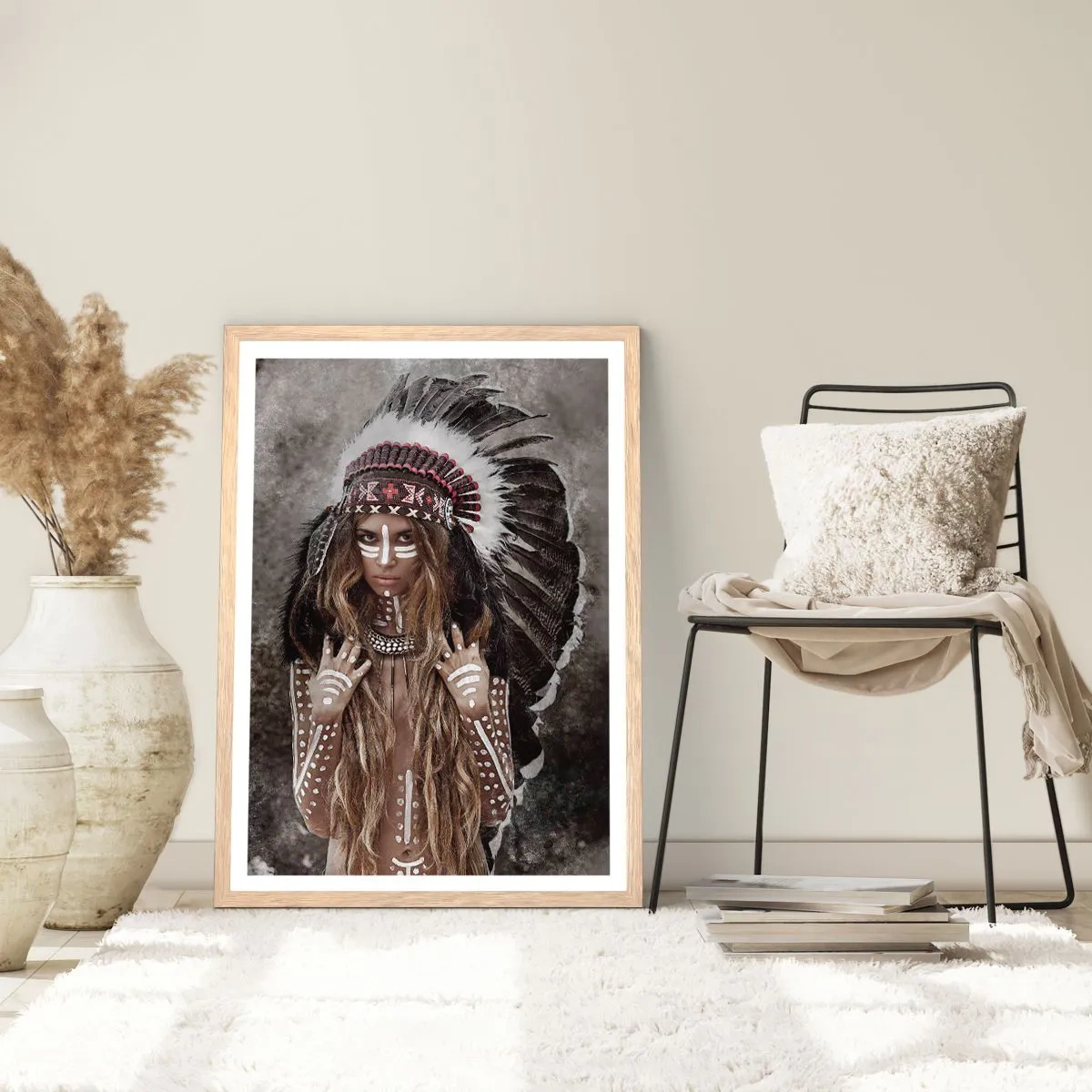 Poster în ramă de stejar deschis - Secretul puterii tribale - 40x50 cm