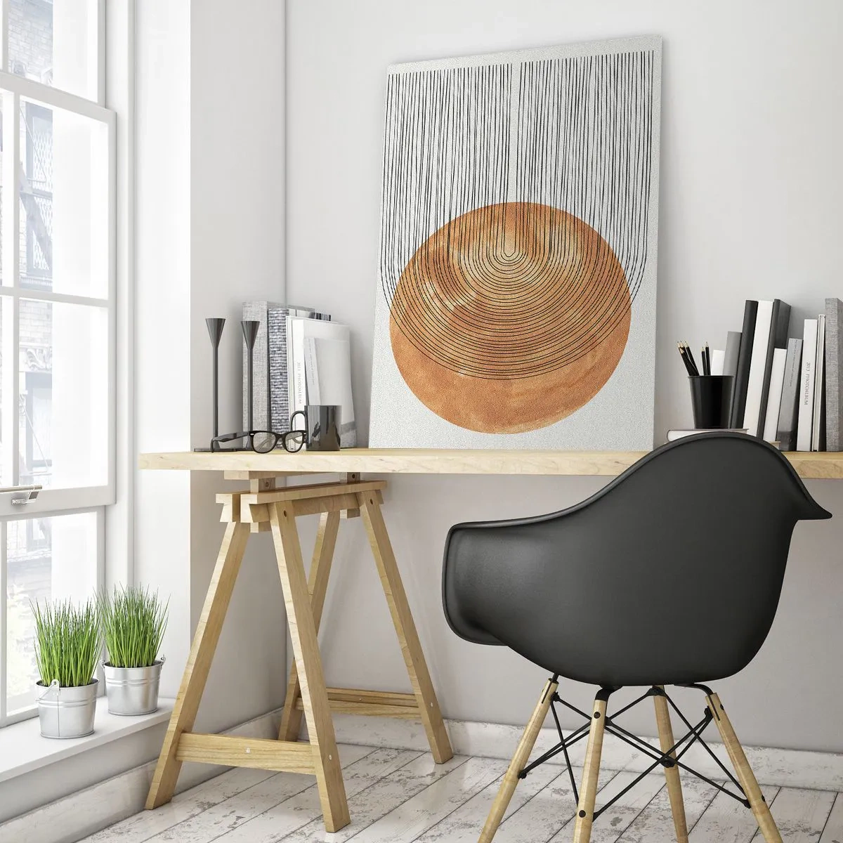 Tablou pe sticlă - Compoziția solară - 50x70 cm