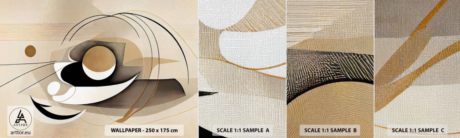 Mostră tapet Premium Canvas - Compoziție - nucleu - Abstracția, Modern, Bucată - 100x30 cm