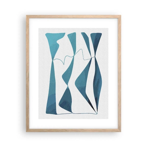 Poster în ramă de stejar deschis - Abstracție: relație turcoaz - 40x50 cm