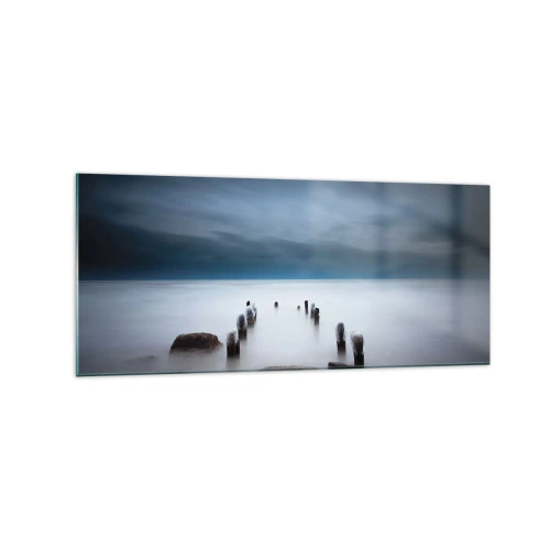 Tablou pe sticlă - Un lac în ceața calmă - 120x50 cm