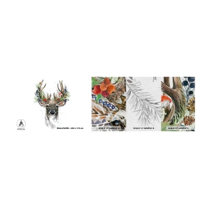 Mostră tapet Premium Canvas - În ținută festivă - Abstracția, Cerb, Ren - 100x30 cm