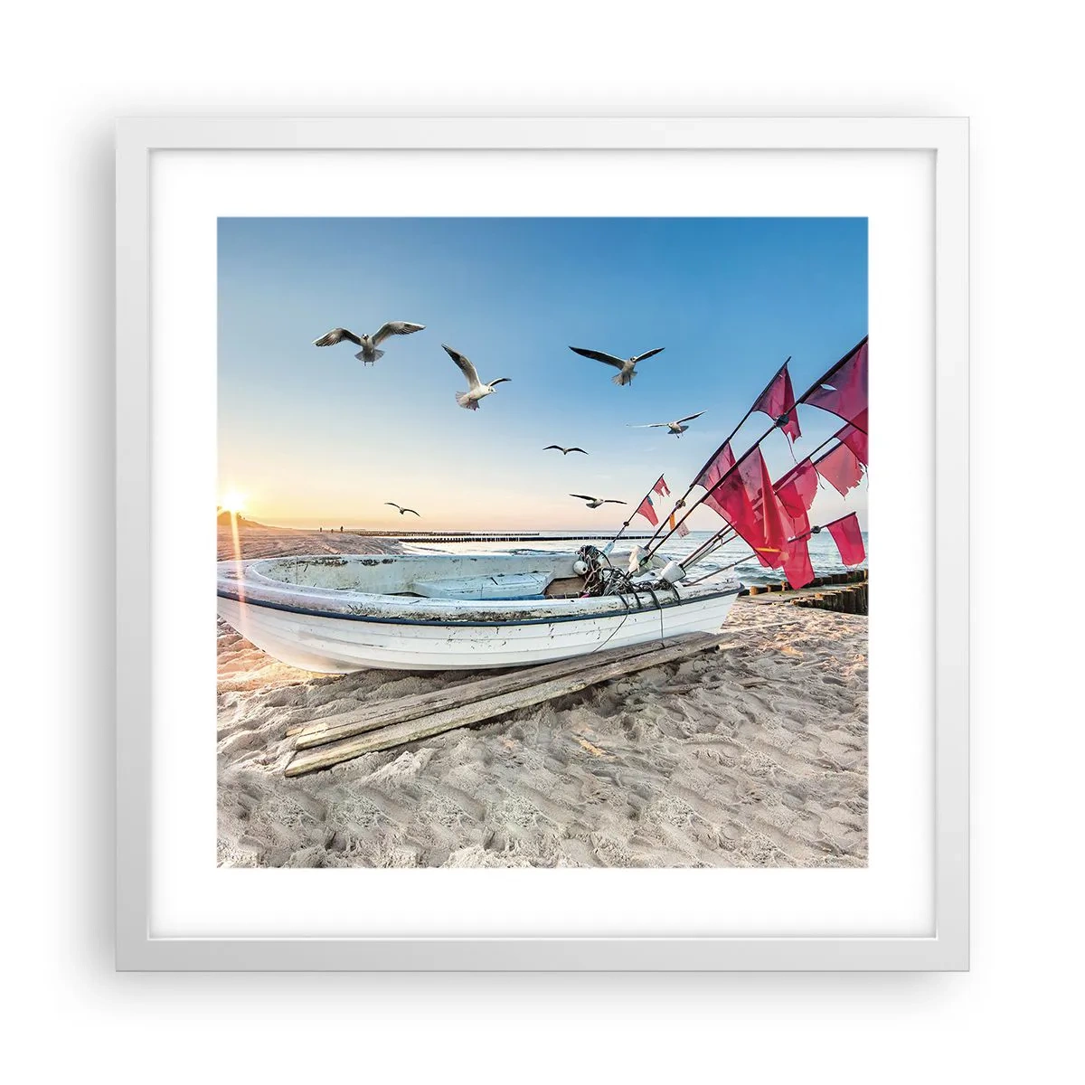 Poster în ramă albă - O odihnă binemeritată - 40x40 cm