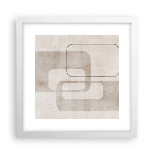 Poster în ramă albă - Fuga geometrică - 30x30 cm