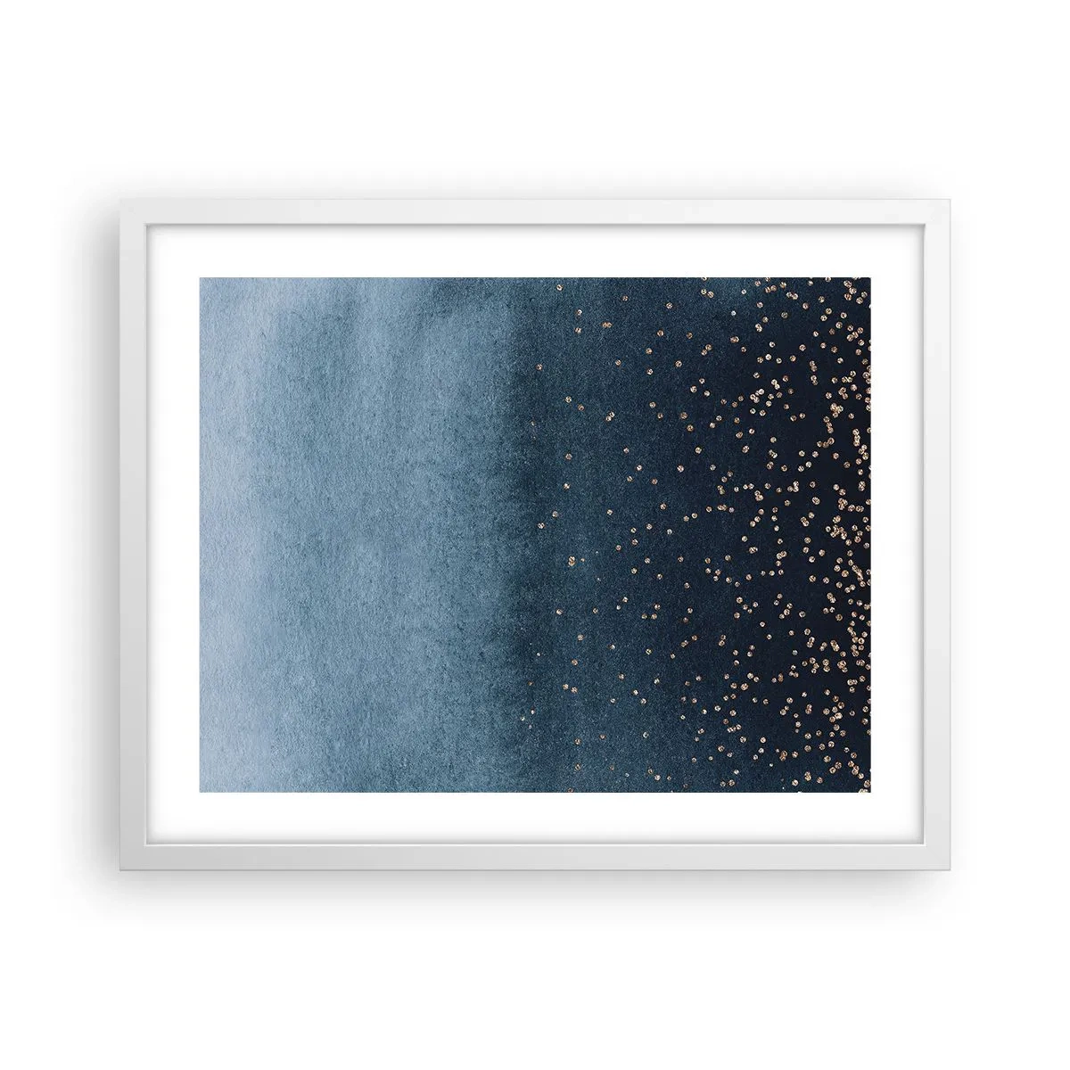 Poster în ramă albă - Compoziție - faze albastre - 50x40 cm