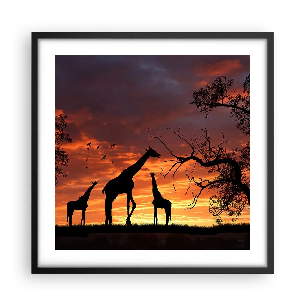 Poster în ramă neagră - O mică cină cu cei dragi - 50x50 cm