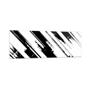 Tablou pe sticlă - Compoziție intensă și dinamică - 90x30 cm