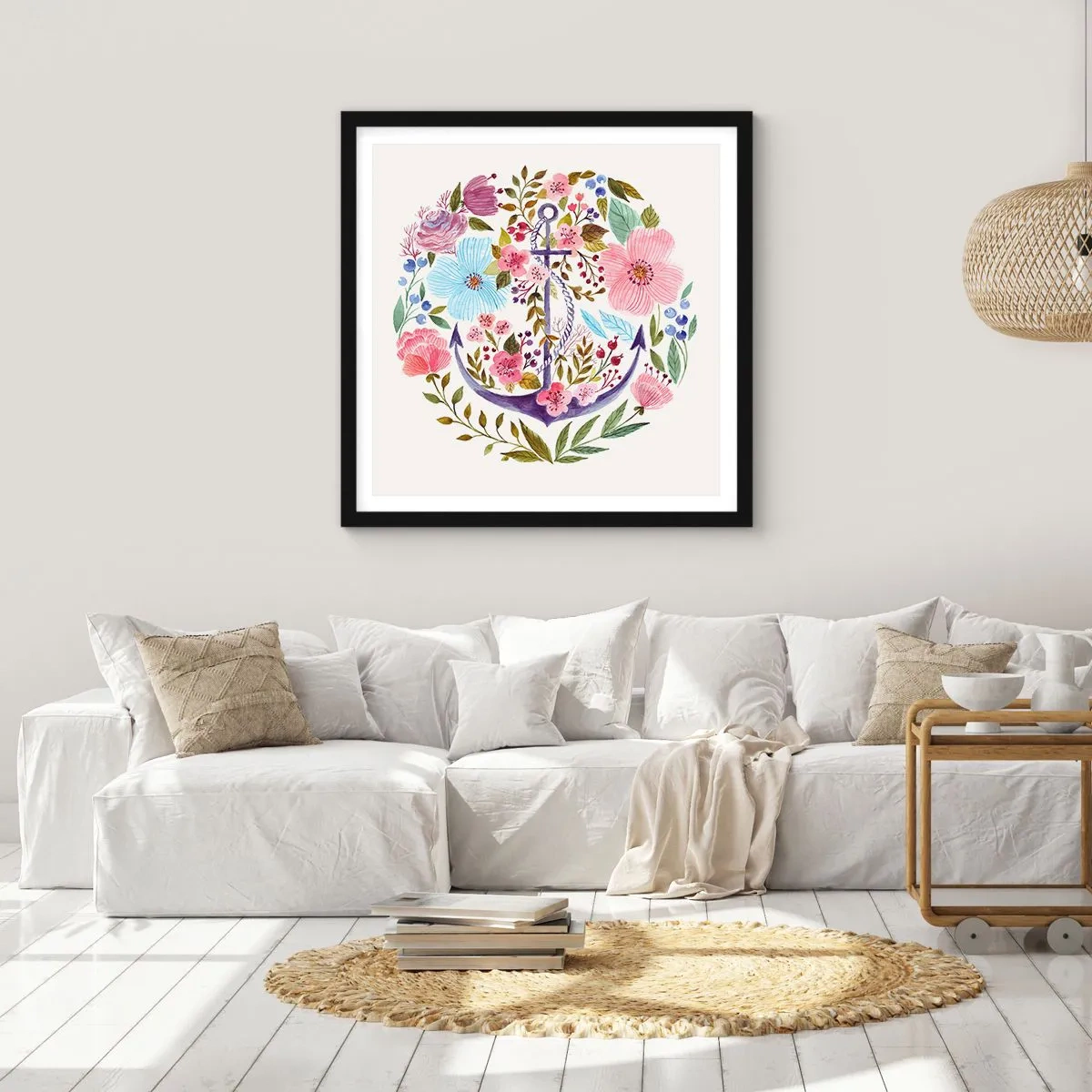 Poster în ramă neagră - Somnul bun al marinarului - 40x40 cm