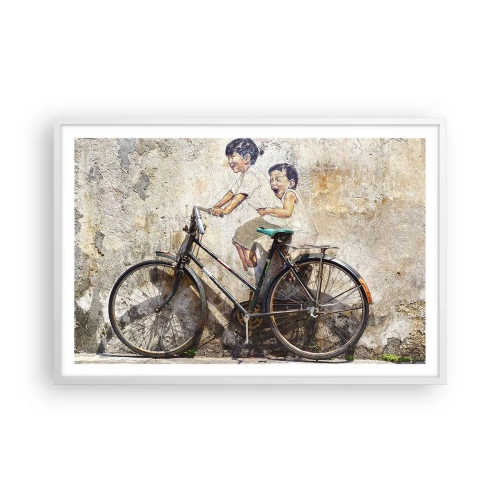 Poster în ramă albă - Adevărat sau fals? - 91x61 cm