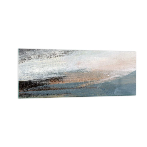 Tablou pe sticlă - Abstracție: peisaj nordic - 140x50 cm