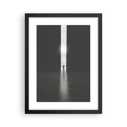 Poster în ramă neagră - Un pas spre un viitor luminos - 30x40 cm