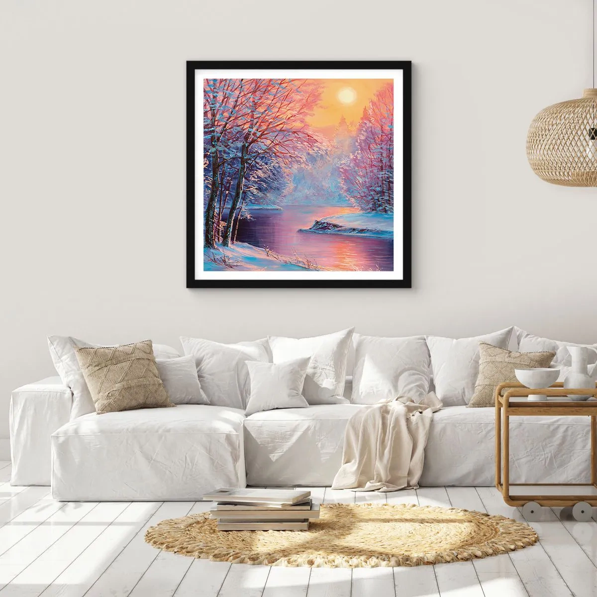 Poster în ramă neagră - Culorile iernii - 30x30 cm