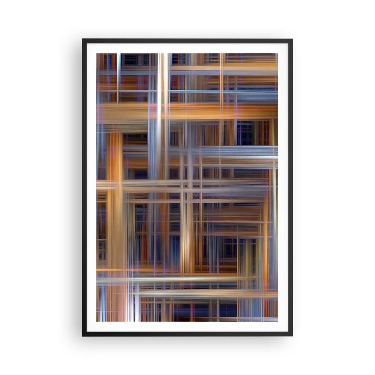 Poster în ramă neagră - Țesut din lumină - 70x100 cm