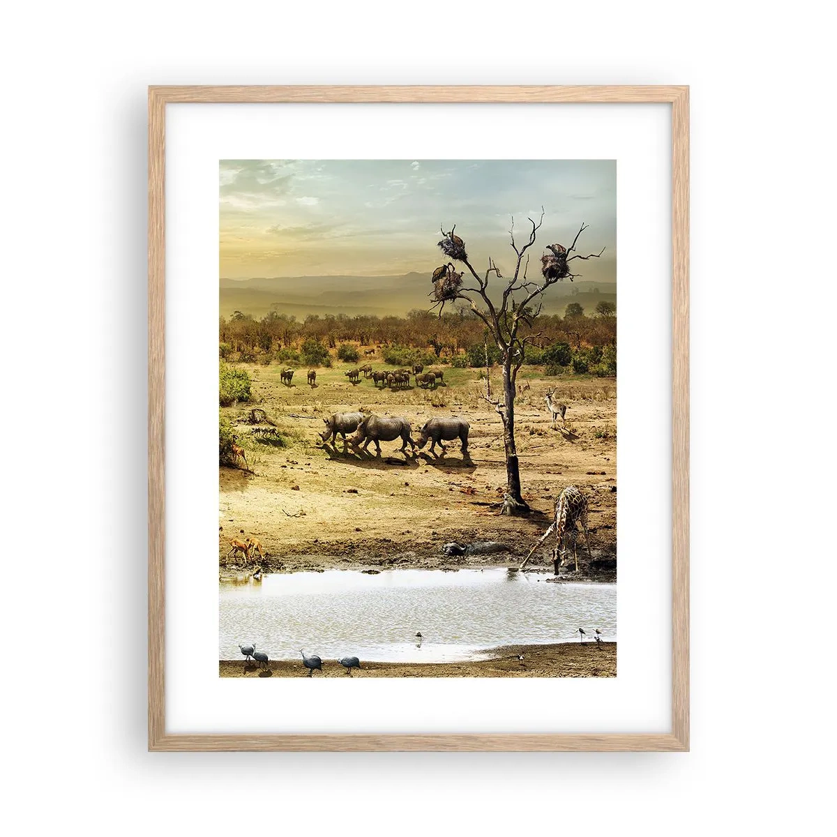 Poster în ramă de stejar deschis - "Și din Eden curgea un râu..." - 40x50 cm