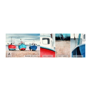 Mostră tapet autocolant Deluxe Sticker - Gata pentru pescuit - Nautic, Litoral, Cuttere de pescuit - 100x30 cm