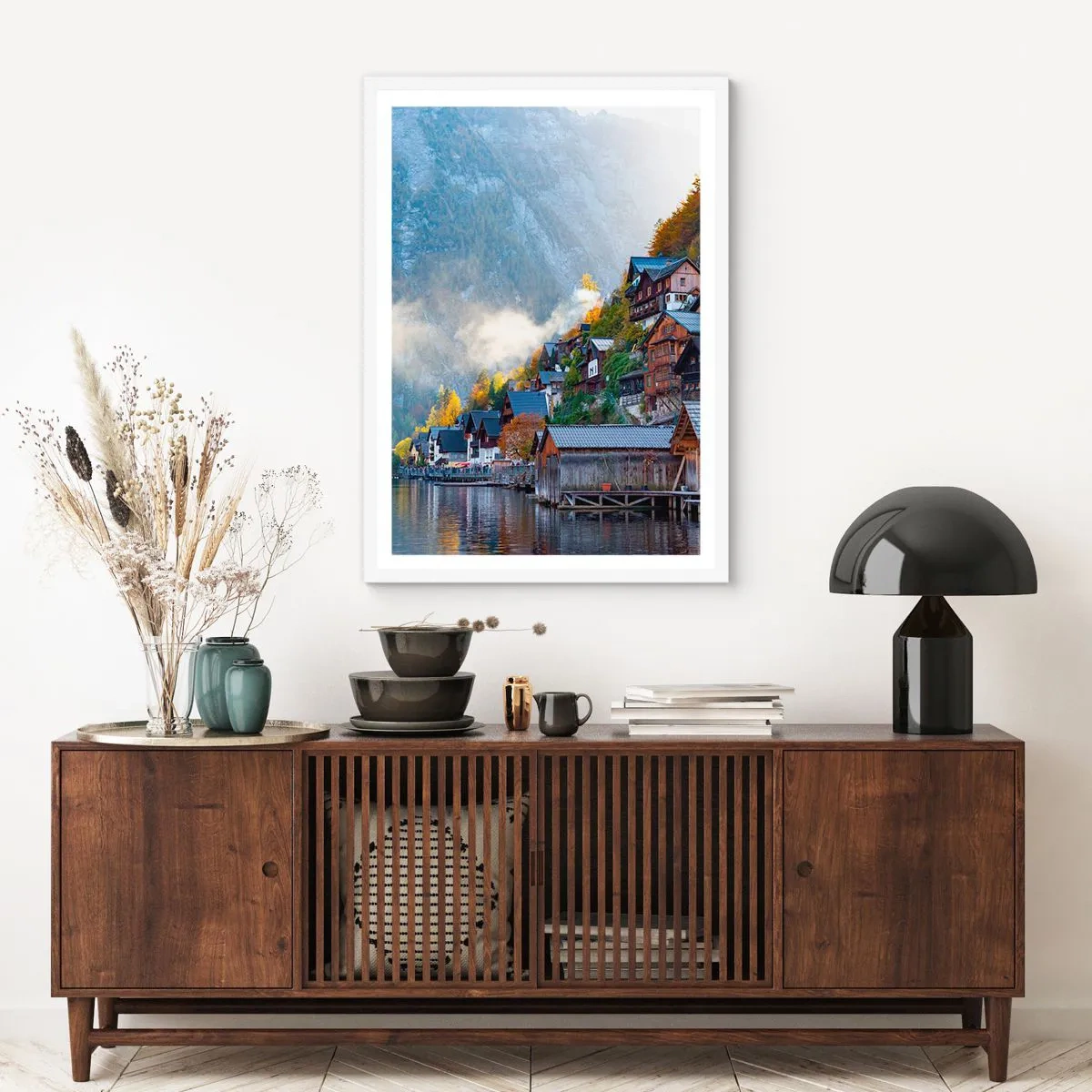 Poster în ramă albă - Atmosferă alpină - 70x100 cm
