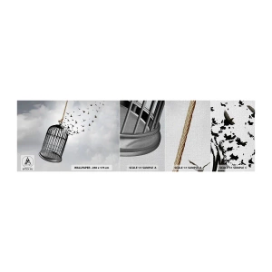 Mostră tapet Premium Canvas - Credință...Speranță...Libertate! - Abstracția, Păsări, Bucată - 100x30 cm