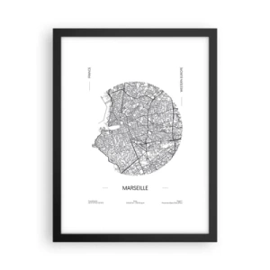 Poster în ramă neagră - Anatomia Marsiliei - 30x40 cm